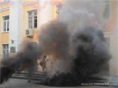 Anarkistattacken mot stadshuset i Chimki den 30 juli.