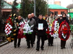 Magnitskijs begravning. Foto: Novaja Gazeta