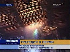 Rysk tv visar bilder från nattklubbsbranden