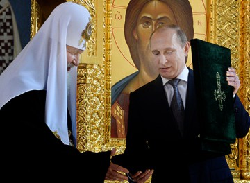 Patriarken och Putin. Foto: Patriarchia.ru.
